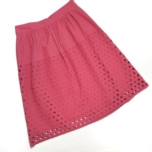 LOFT Eyelet Midi Skirt
